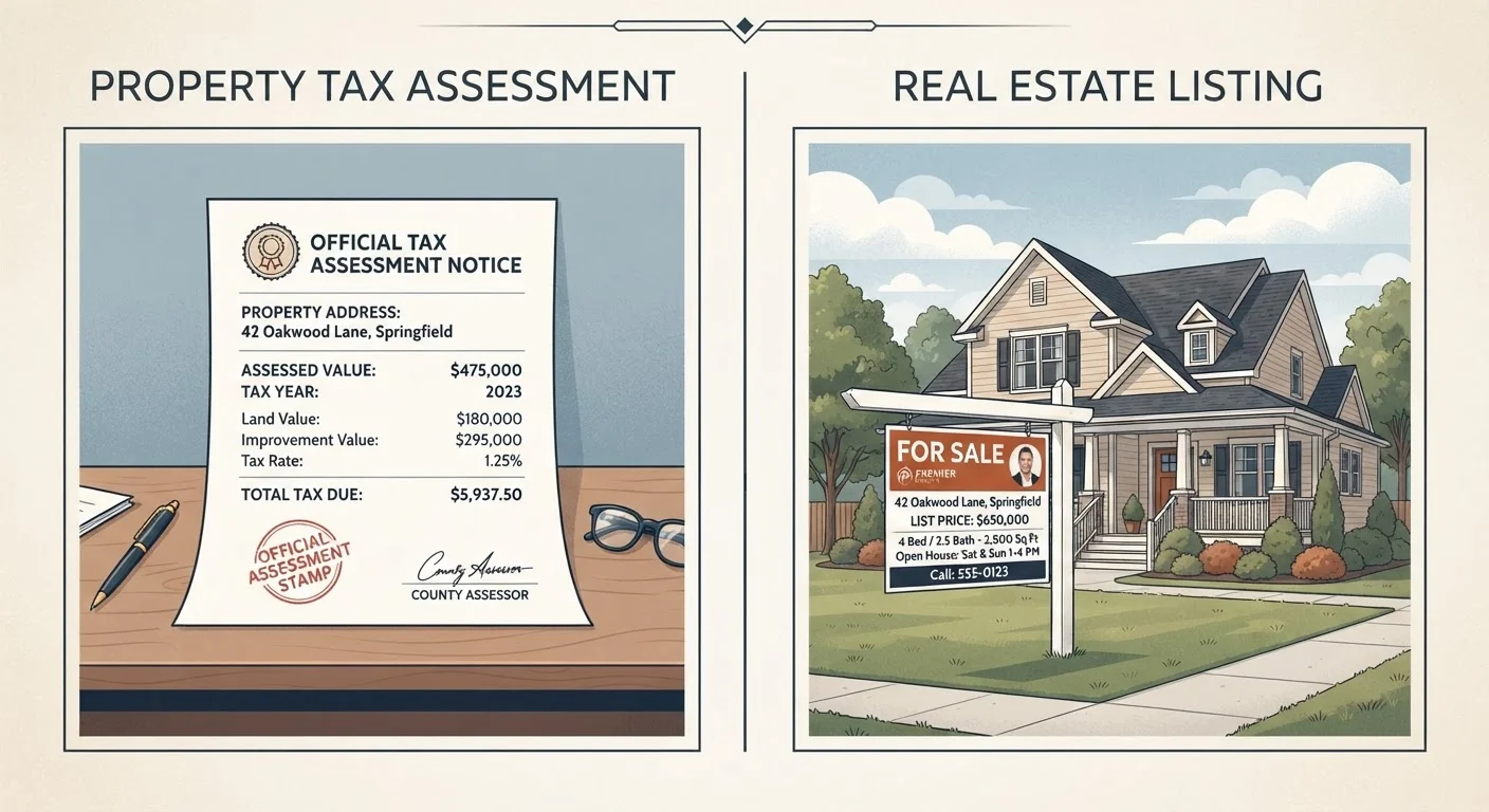 Assessed Value vs. Market Value: Why Your Tax Bill and Listing Price Don't Match